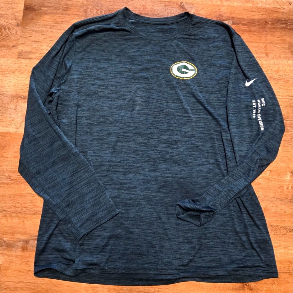 Nike Dark Green Long Sleeve Tee Performance Shirt XXL